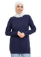 Medieval Blue Round Knit Pullover - Khotwh