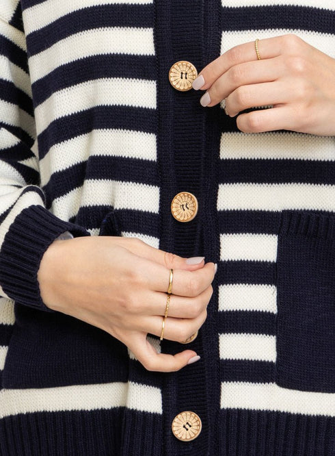 Medieval Blue S - buttons Cardigan - Khotwh