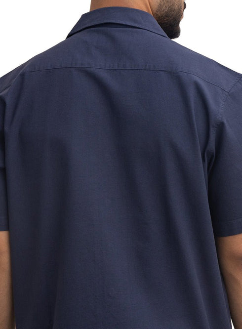 Medieval Blue Tennis Collar Linen Shirt - Khotwh