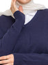 Medieval Blue V - Neck Knit Pullover - Khotwh