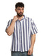 Medival Blue - Design 6 Striped Tennis Collar Shirt - Khotwh