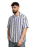 Medival Blue - Design 6 Striped Tennis Collar Shirt - Khotwh