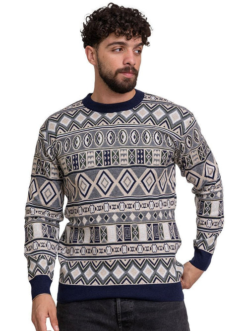 Medival Blue - Design p2241 PF - Round Pullover - Khotwh