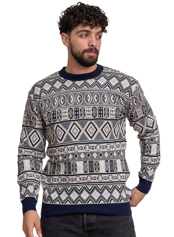 Medival Blue - Design p2241 PF - Round Pullover - Khotwh