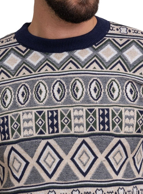 Medival Blue - Design p2241 PF - Round Pullover - Khotwh