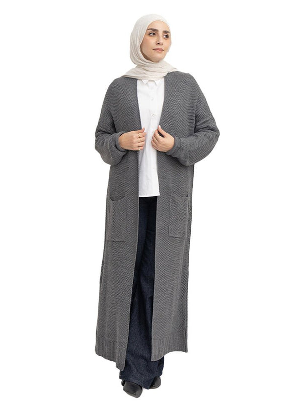 Micro Chip Cell-knitted-Long Cardigan - Khotwh