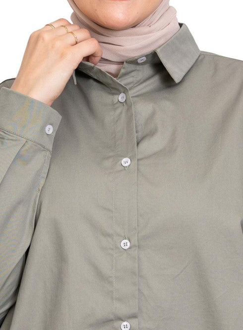 Mint Button - Back Shirt - Khotwh