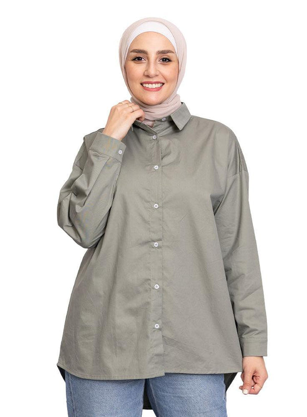 Mint Button - Back Shirt - Khotwh