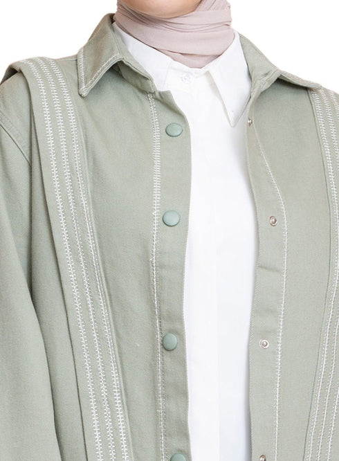 Mint Gabardine Jacket 1 - Khotwh