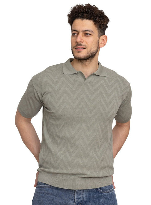 Mint Green F - Z - Polo Neck T-shirt - Khotwh