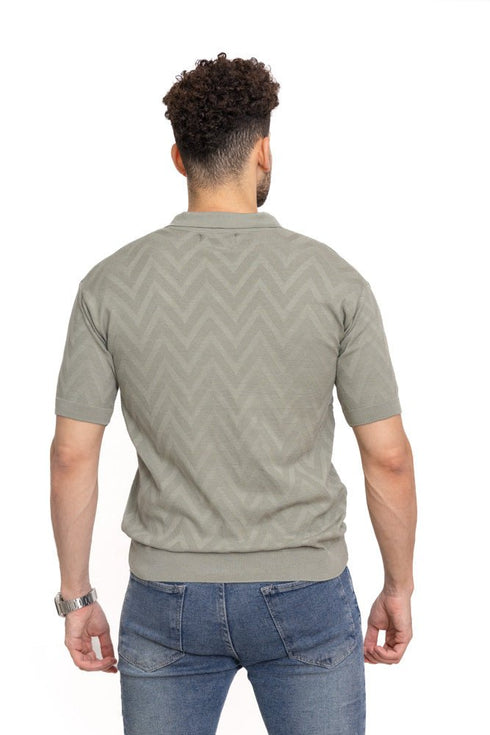 Mint Green F - Z - Polo Neck T-shirt - Khotwh