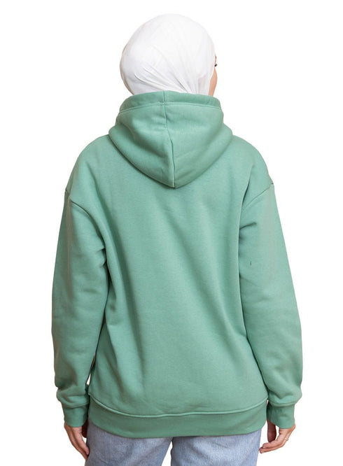 Mint Green Over Size Hoodie - Khotwh