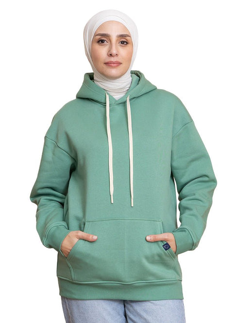 Mint Green Over Size Hoodie - Khotwh