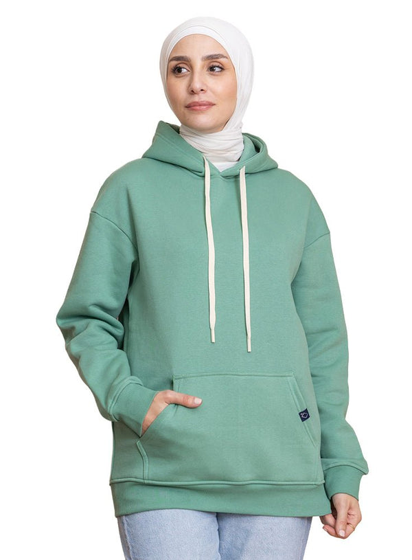 Mint Green Over Size Hoodie - Khotwh