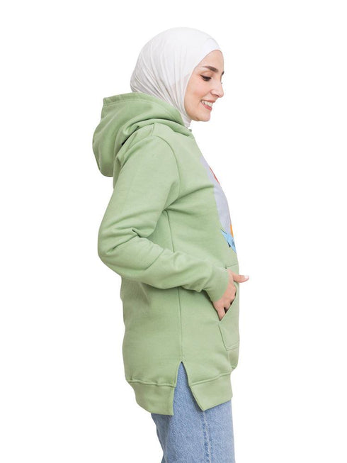 Mint Printed - HoodieV Design 61 - Khotwh