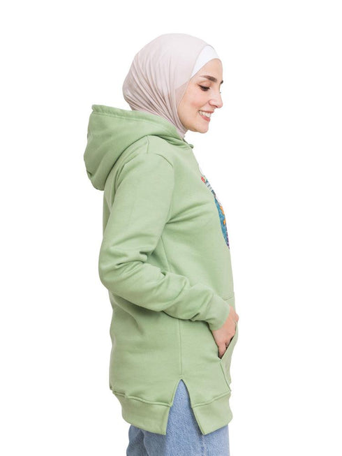 Mint Printed - HoodieV Design 65 - Khotwh