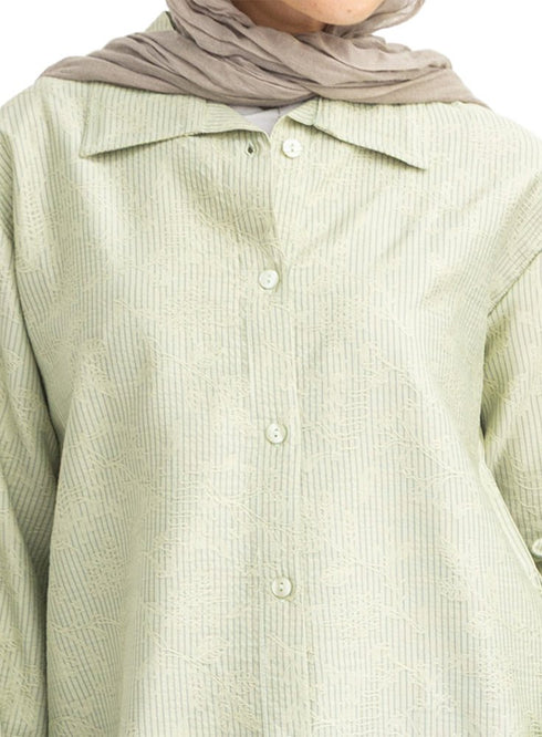 Mint RD- Jacquard Embroidered Shirt - Khotwh