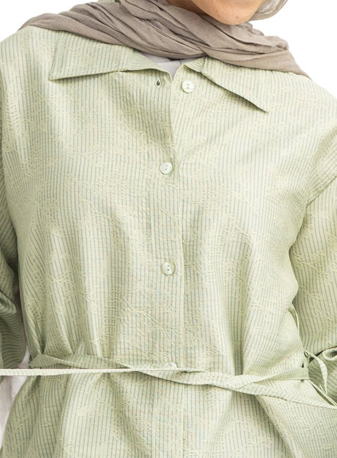 Mint RD- Jacquard Embroidered Shirt - Khotwh