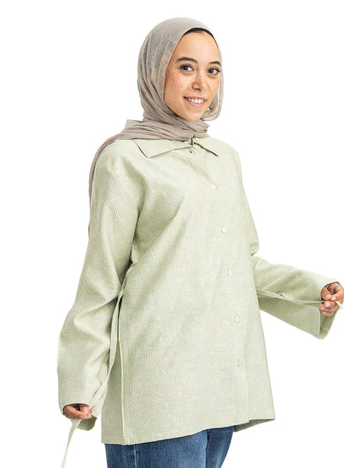 Mint RD- Jacquard Embroidered Shirt - Khotwh