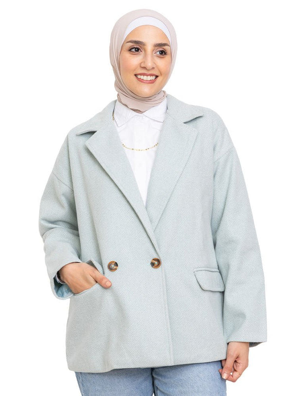 Mint RD - Jacquard Feather Blazer - Khotwh