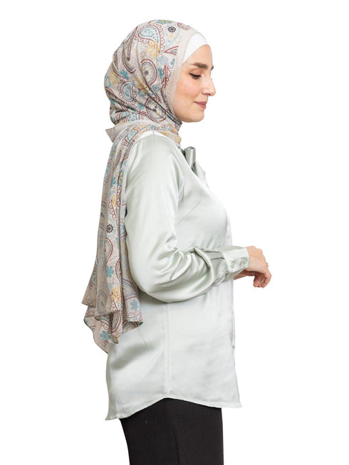 Mint Satin Tape Blouse - Khotwh