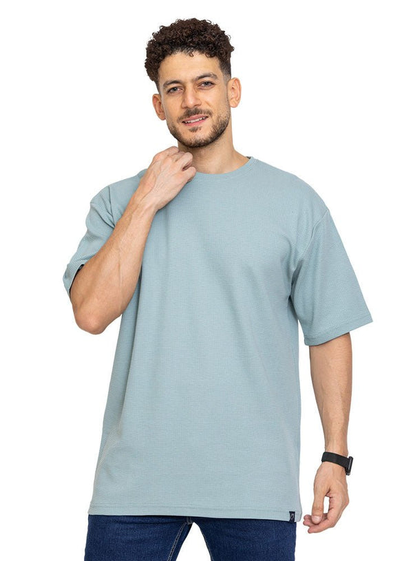 Mint Squares Over Size Round T-Shirt - Khotwh