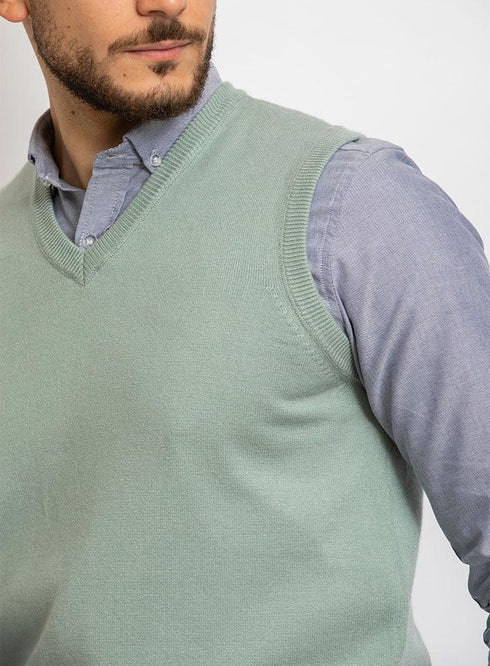 Mint V - neck Knit Vest - Khotwh
