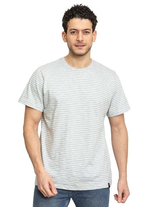 Mist Striped Round T-shirt - Khotwh