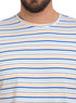 Mix Royal Blue Striped Round T-shirt - Khotwh