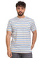 Mix Royal Blue Striped Round T-shirt - Khotwh