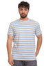 Mix Royal Blue Striped Round T-shirt - Khotwh