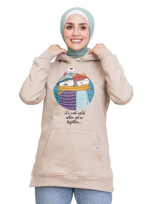 Mocha Printed - HoodieV Design 65 - Khotwh