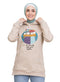 Mocha Printed - HoodieV Design 65 - Khotwh