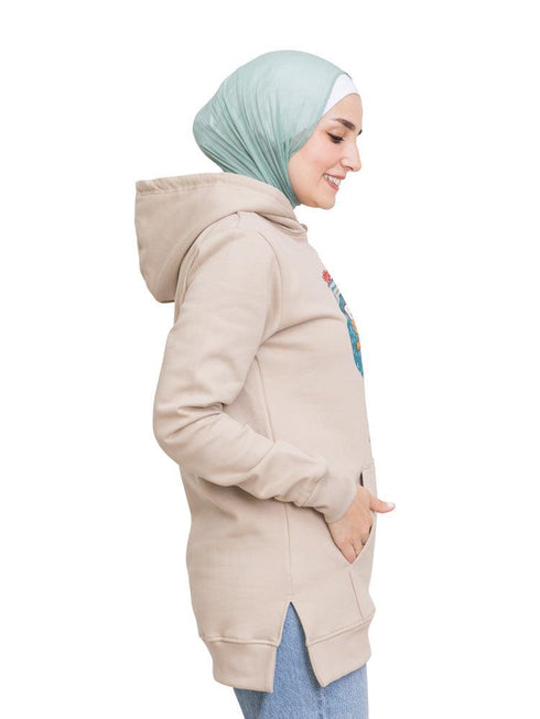 Mocha Printed - HoodieV Design 65 - Khotwh