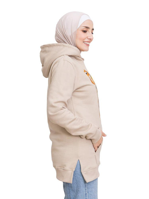 Mocha Printed - HoodieV Design 66 - Khotwh