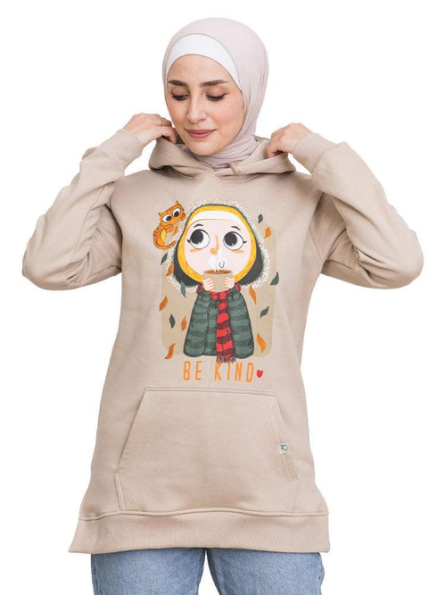 Mocha Printed - HoodieV Design 66 - Khotwh