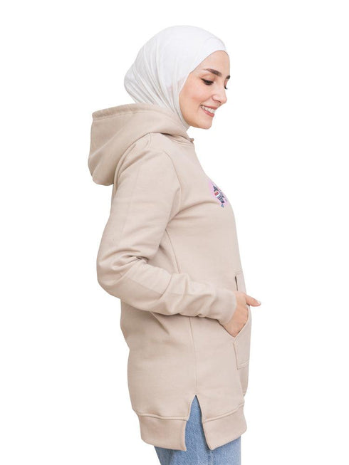 Mocha Printed - HoodieV Design 69 - Khotwh