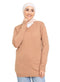 Mocha V - Neck Knit Pullover - Khotwh