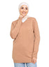 Mocha V - Neck Knit Pullover - Khotwh