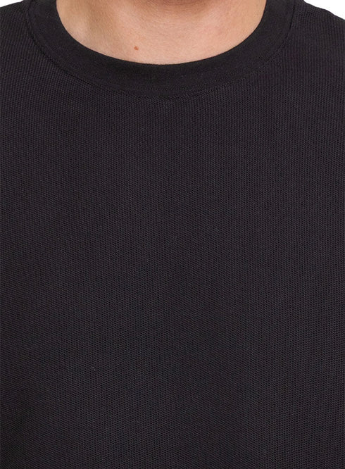 Mono - Black Squares O.S Round T-Shirt - Khotwh