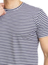 N - Indigo Striped Round T-Shirt - Khotwh