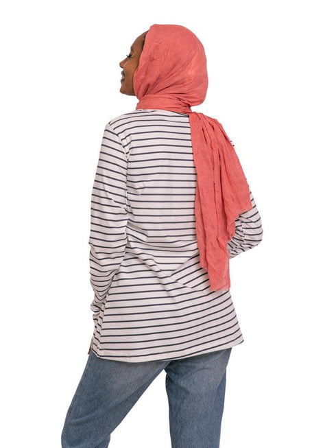 N - M.Blue Striped Long - Sleeve - Khotwh