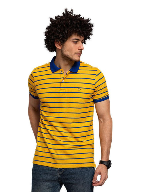 N - Navy Yellow Polo Striped - Khotwh