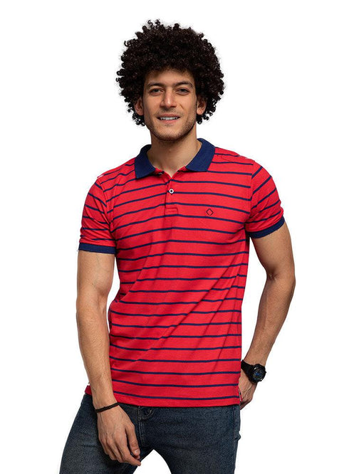 N - Navy*Red Polo Striped - Khotwh