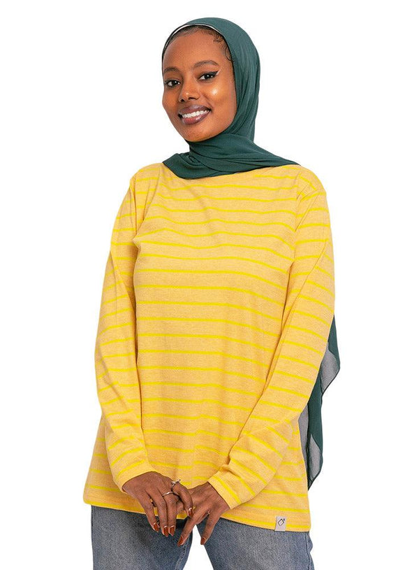 N - Yellow Striped Long - Sleeve - Khotwh
