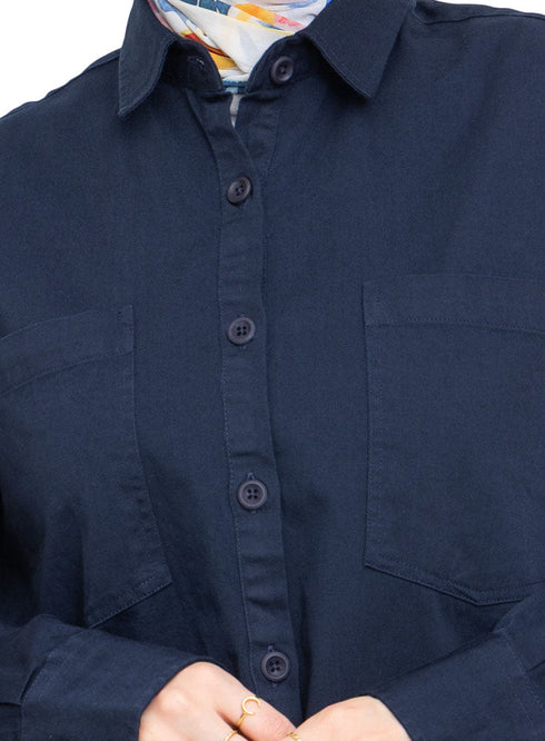 Navy Cur - Gabardine Shirt - Khotwh