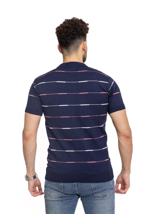 Navy Design 7 - F - Polo Neck T-Shirt - Khotwh