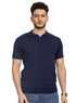 Navy F - Z - Polo Neck T-shirt - Khotwh