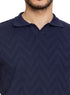 Navy F - Z - Polo Neck T-shirt - Khotwh