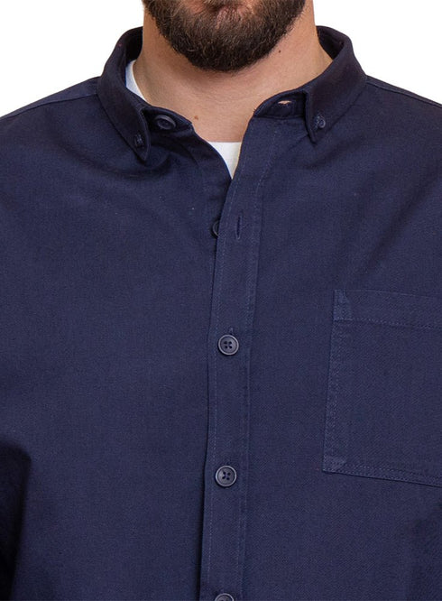 Navy Gabardine Shirt - Khotwh